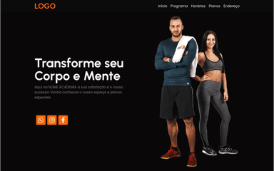 Screenshot of website Gym landing page