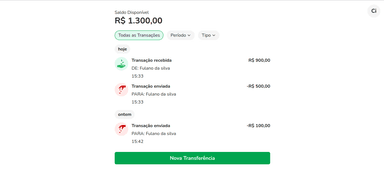 Screenshot of website Virtual Bank